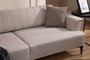 Atelier Del Sofa Hamlet Sofá-Cama 3 Plazas Beige con estructura de Madera de Haya y tapizado de Poliéster, 206x145x43cm